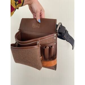 Vintage Sears Tool Belt / Pouch Leather Wool*